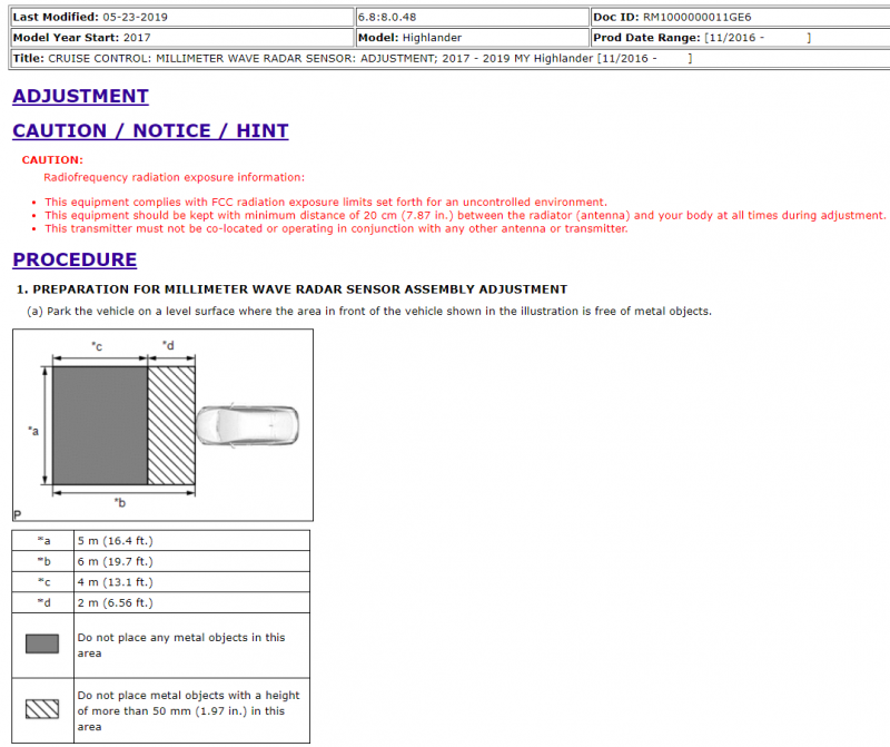 Toyota Rav4 Radar Sensor Location