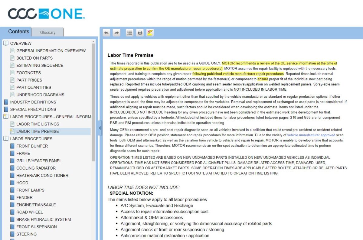 Estimating Tip CCC / MOTOR Language Update Society of Collision